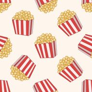 pop corn cartoon seamless pattern background