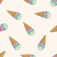ice cream cartoon seamless pattern background N21