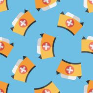 nurse hat flat icon eps10 seamless pattern background N3