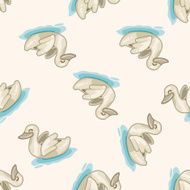 swan cartoon seamless pattern background