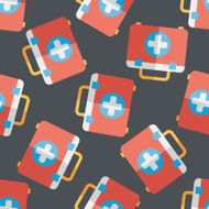 first aid kit flat icon eps10 seamless pattern background N6