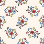 Ferris wheel cartoon seamless pattern background