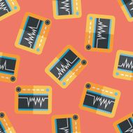 monitor in the ICU flat icon eps10 seamless pattern background N3