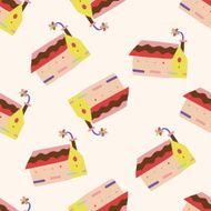 Building house cartoon seamless pattern background N42