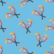 Crutch flat icon eps10 seamless pattern background N3