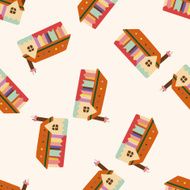 Building house cartoon seamless pattern background N43