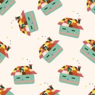 Building house cartoon seamless pattern background N44
