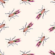 bug cartoon seamless pattern background N48