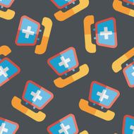 emergency call flat icon eps10 seamless pattern background N3
