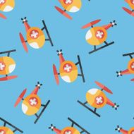 Medical helicopter flat icon eps10 seamless pattern background N2