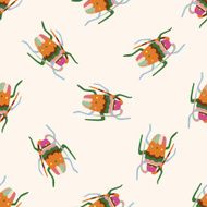 bug cartoon seamless pattern background N57