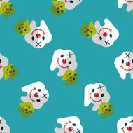 Tooth flat style icon eps10 seamless pattern background N4