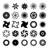 Rotary star patterns - stock vector