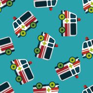 ambulance car flat icon eps10 seamless pattern background N4