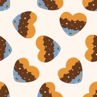 love heart cartoon seamless pattern background N15