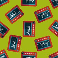 monitor in the ICU flat icon eps10 seamless pattern background N4