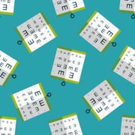 eye test chart flat icon eps10 seamless pattern background N3