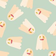ghost flat icon eps10 seamless pattern background