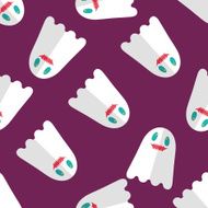 ghost flat icon eps10 seamless pattern background N2