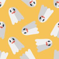 ghost flat icon eps10 seamless pattern background N3
