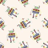 robot cartoon seamless pattern background N100