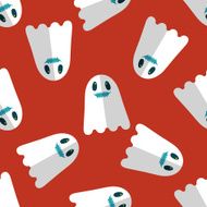 ghost flat icon eps10 seamless pattern background N4