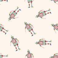 robot cartoon seamless pattern background N102