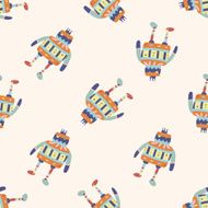 robot cartoon seamless pattern background N103
