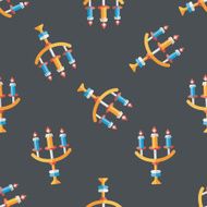 Halloween candlestick flat icon eps10 seamless pattern background N3