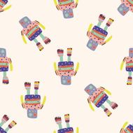 robot cartoon seamless pattern background N106