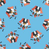 Halloween castle flat icon eps10 seamless pattern background N2