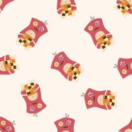 owl cartoon seamless pattern background N9