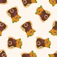 owl cartoon seamless pattern background N10