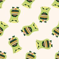 owl cartoon seamless pattern background N11