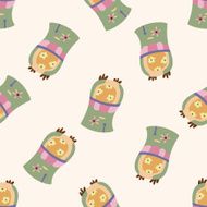 owl cartoon seamless pattern background N12