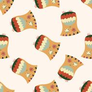 owl cartoon seamless pattern background N19