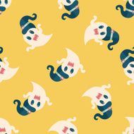 ghost flat icon eps10 seamless pattern background N5