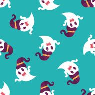 ghost flat icon eps10 seamless pattern background N6
