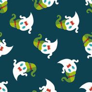 ghost flat icon eps10 seamless pattern background N8