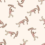 gymnastics cartoon seamless pattern background N4
