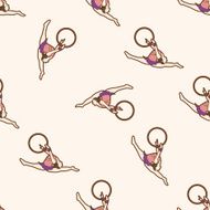 gymnastics cartoon seamless pattern background N5