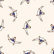 gymnastics cartoon seamless pattern background N6