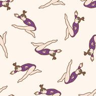 gymnastics cartoon seamless pattern background N7