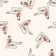 gymnastics cartoon seamless pattern background N8