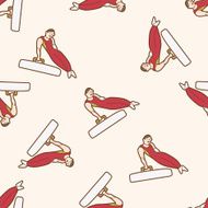 gymnastics cartoon seamless pattern background N10
