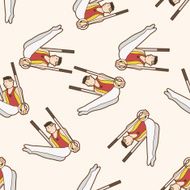gymnastics cartoon seamless pattern background N11
