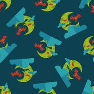 Halloween moon flat icon eps10 seamless pattern background N4