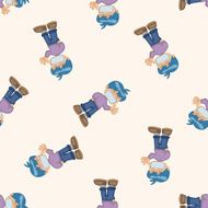 People winter cartoon seamless pattern background N2