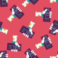 Halloween SALE flat icon eps10 seamless pattern background