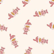 People winter cartoon seamless pattern background N4